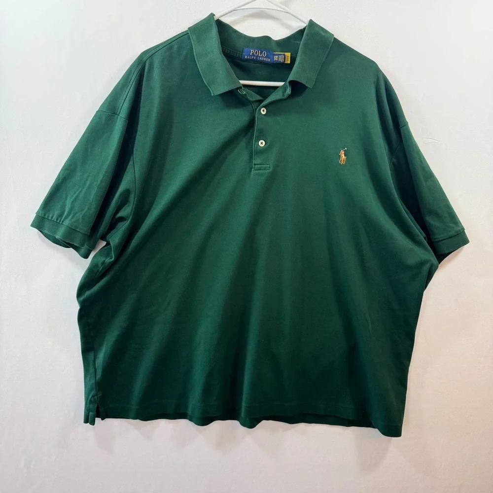 Polo Ralph Lauren Mens Big/Tall 2XB Hunter Green Short Sleeve Cotton Polo Shirt